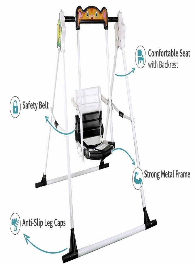 Maanit Garden & School Toy Single Seater Alloy_Steel Swing For Children Babies Indoor Outdoor (Black White), 10 Centimeters, 25 Centimeters - Image 2